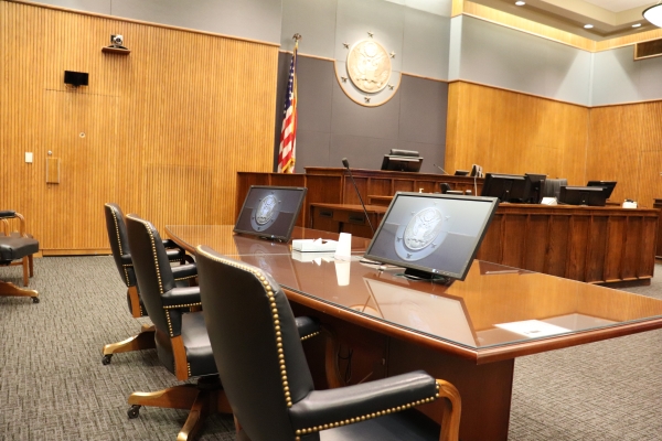 Attorney table with monitor