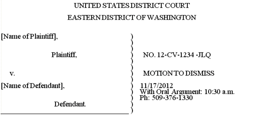 Sample notice of voluntary dismissal under Rule 41 in United States  District Court